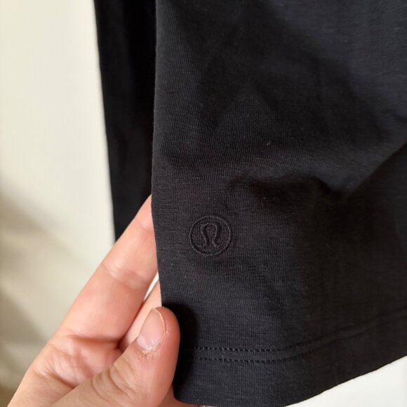 Lululemon Classic Fit Cotton-Linen Blend Mockneck Long-Sleeve T-Shirt Black - Picture 9 of 9